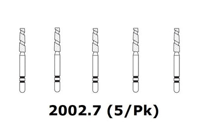 Premier Dental TWO STRIPER Diamond TS2000 Flat End Taper Burs #2002.7 5/pk USA