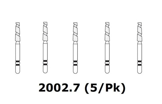 Premier Dental TWO STRIPER Diamond TS2000 Flat End Taper Burs #2002.7 5/pk USA