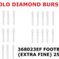 Premier Dental SOLO Premium FOOTBALL Diamond Burs 368023EF EXTRA FINE 25pcs