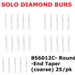 Premier Dental SOLO Premium Diamond Burs Round-End Taper 856012C 25pcs