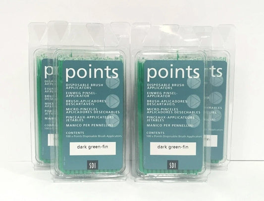 SDI Micro Applicator Microbrush Dark Green Fine 4 tubes Disposable (400 Pcs)