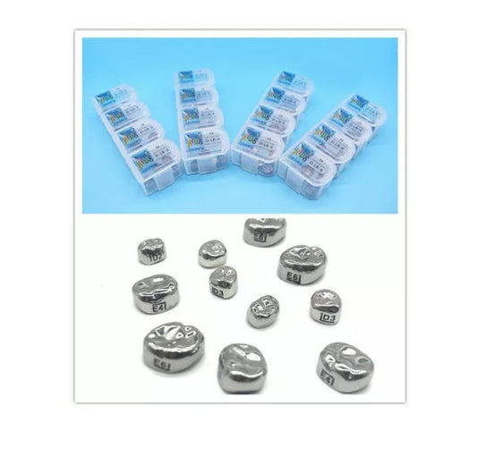 REDLAND Ni-Chro STAINLESS STEEL Primary Molar KIDS CROWN KIT/REFIL All sizes 5/pk