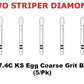 Premier Dental TWO STRIPER Diamond 287.4C KS Egg Coarse Grit Burs (5/pk)