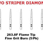 Premier Dental TWO STRIPER Diamond 263.8F Flame Tip Fine Grit Burs (5/Pk)