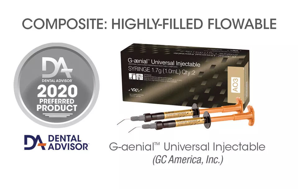 GC America G-aenial Universal Injectable Syringe 1.7g + Tips All Shades