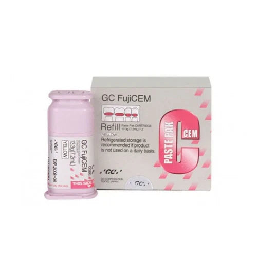 GC FujiCEM Yellow EXPORT PACKAGE, Refill 7.2ml Automix Compatible Cartridge