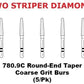 Premier Dental TWO STRIPER Diamond 781.10F Round-End Taper Fine Grit Burs 5/Pk