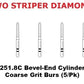 Premier Dental TWO STRIPER Diamond 251.8C Bevel-End Cylinder Coarse Burs 5/pk