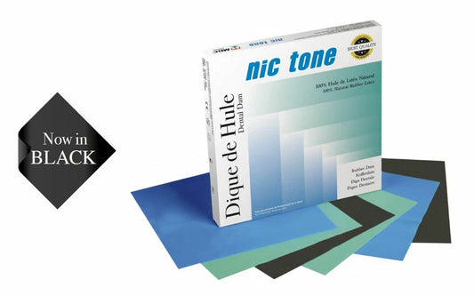 MDC NIC TONE® Natural Rubber Latex Dental Dam Medium-Black 6"x6" 36 Sheets/box