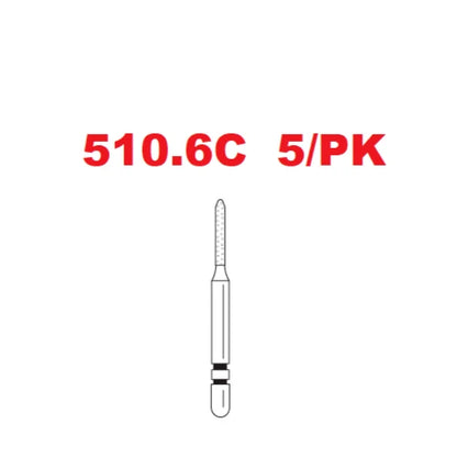 Premier Dental TWO STRIPER Diamond 510.6C Modified Beveled Cylinder Coarse 5/Pk