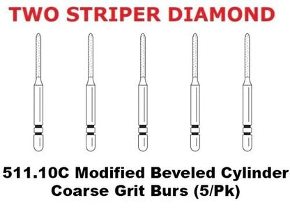 Premier TWO STRIPER Diamond 511.10C Modified Beveled Cylinder Coarse Grit 5/pk