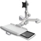 ICW Long T2 Paralink LCD arm mount for a 2" pole with a wrist-rest keyboard tray