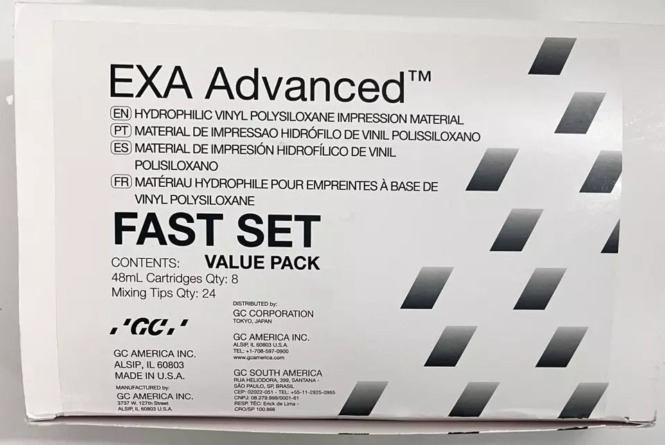 EXA Advanced™ Injection Type (L/B) Normal & Fast Set Impression Material 48mL+Tips - GC