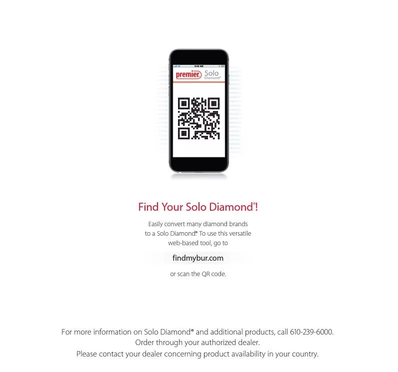 Premier Dental SOLO Premium Diamond Burs Round-End Taper 855016M 25pcs USA