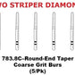Premier Dental TWO STRIPER Diamond 783.8C–Round-End Taper Coarse Grit Burs 5pk