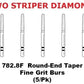 Premier Dental TWO STRIPER Diamond 782.8F Round-End Taper Fine Grit Burs 5/pk