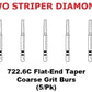 Premier Dental TWO STRIPER Diamond 722.6C Flat-End Taper Coarse Grit Burs 5/pk