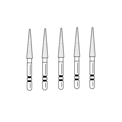 Premier Dental TWO STRIPER Diamond 209.10C – Cone Shape Coarse grit Burs (5/Pk)