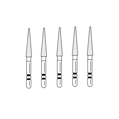 Premier Dental TWO STRIPER Diamond 209.10C – Cone Shape Coarse grit Burs (5/Pk)