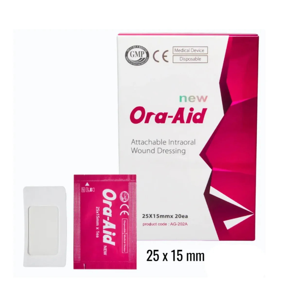 Ora-Aid Attachable Intra-oral Wound Dressing 25x15mm, 20/pack